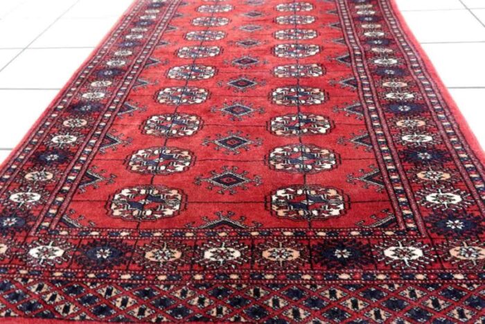 vintage uzbek bukhara rug 1970s 9