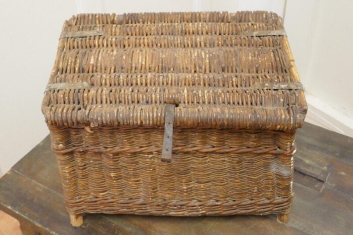 vintage victorian wicker fishing creel 1890s 3