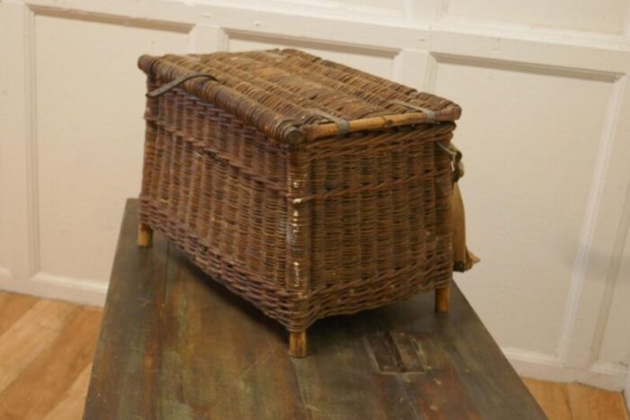 vintage victorian wicker fishing creel 1890s 5