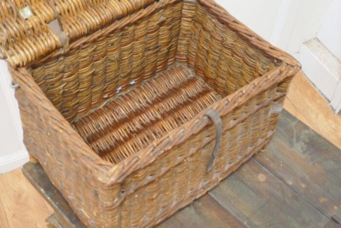 vintage victorian wicker fishing creel 1890s 8