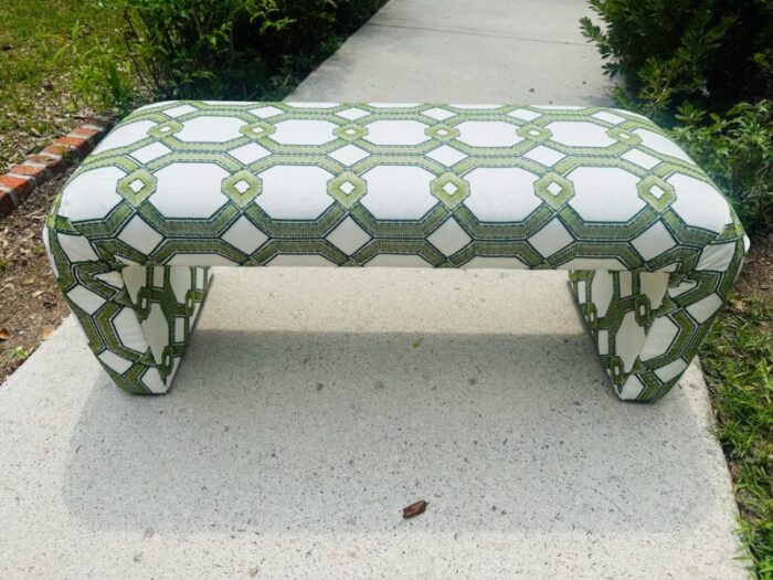 vintage waterfall bench newly custom upholstered 1440