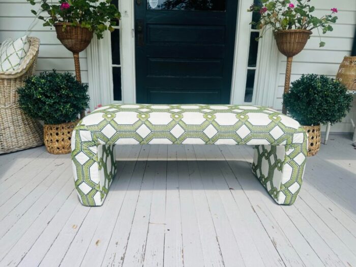 vintage waterfall bench newly custom upholstered 1515