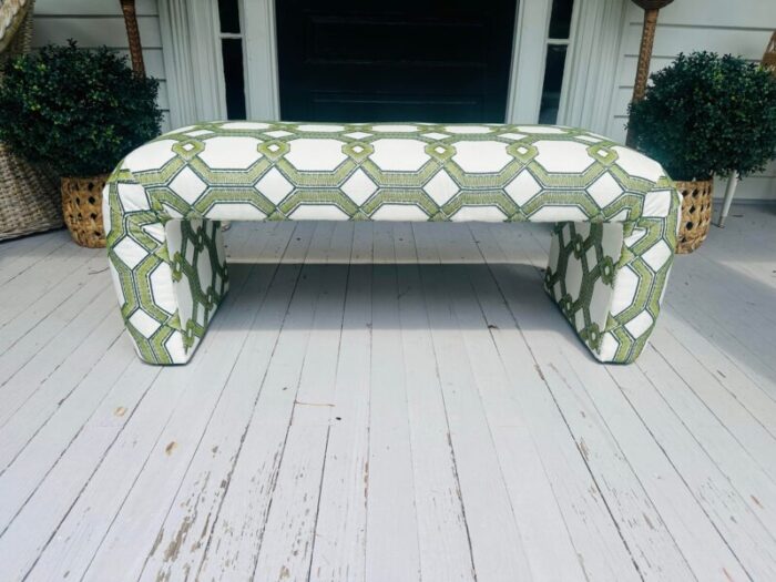 vintage waterfall bench newly custom upholstered 4969