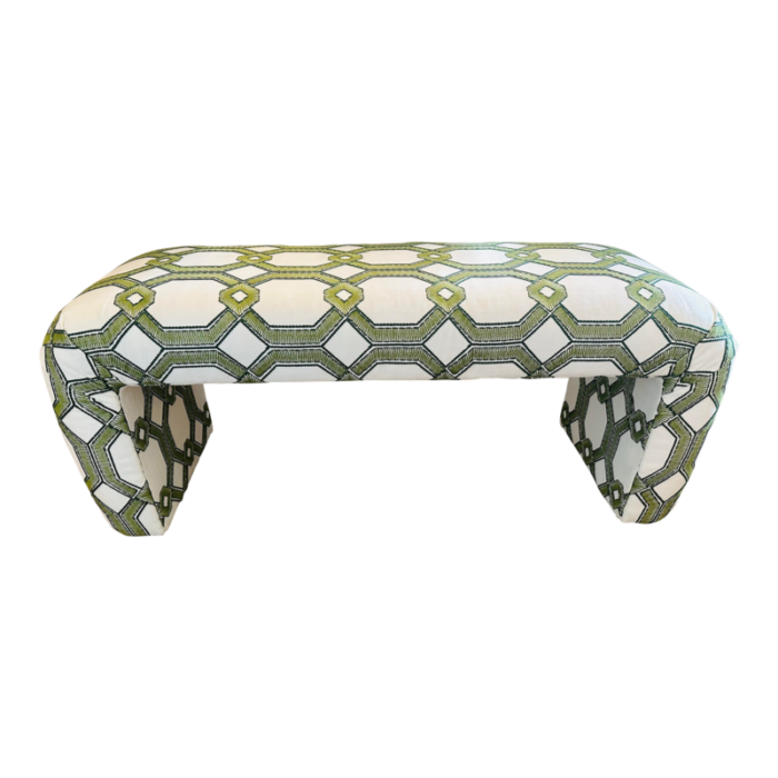 vintage waterfall bench newly custom upholstered 8228