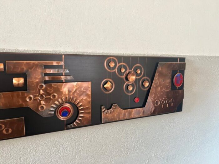 wall decoration in copper 1970s 3