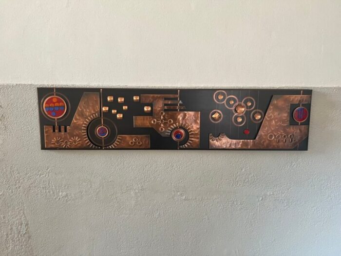 wall decoration in copper 1970s 4