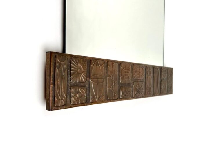 wall mirror in copper by santambrogio de berti italy 1960s 7