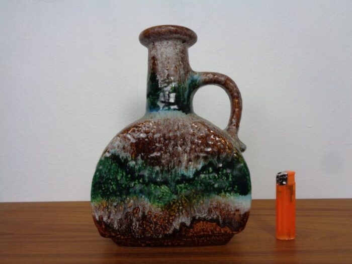 west german glazed ceramic vase 603 25 from duemler breiden 1970s 2