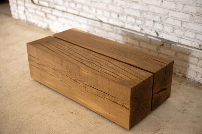 white oak reclaimed wood bench 0572