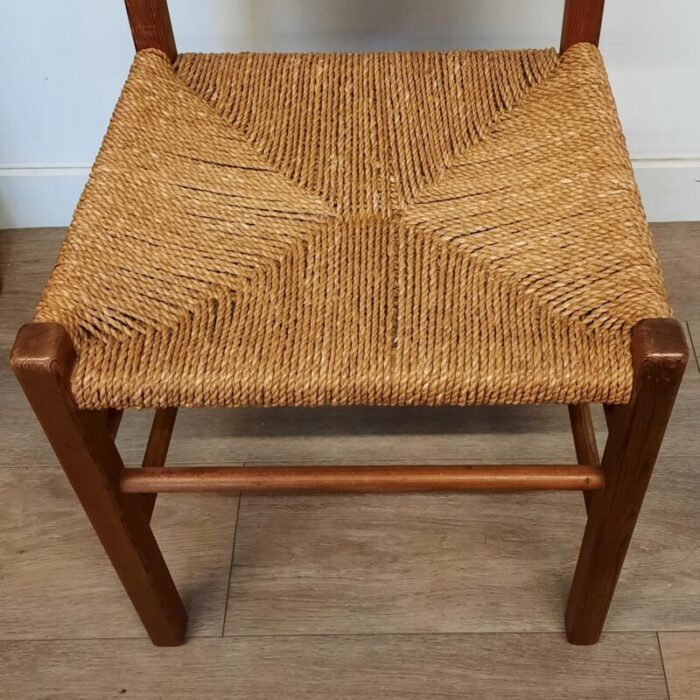 wood and rope chairs 1960s set of 2 0427