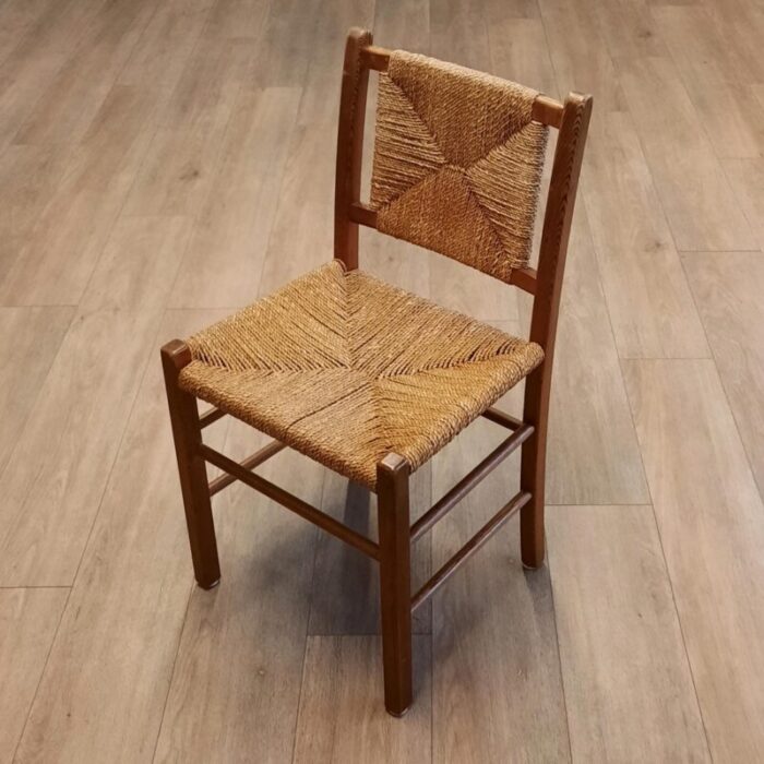 wood and rope chairs 1960s set of 2 2893