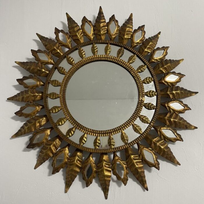 wrought iron sun mirror 1960 1