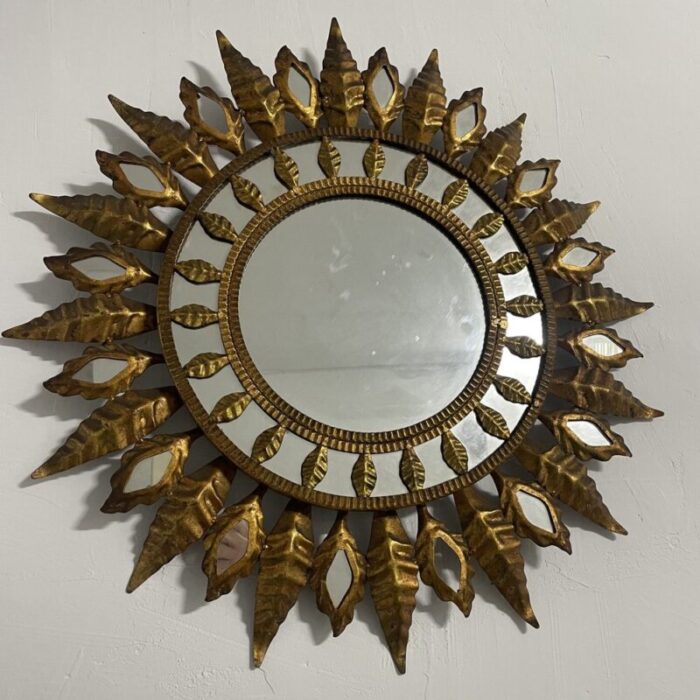 wrought iron sun mirror 1960 2