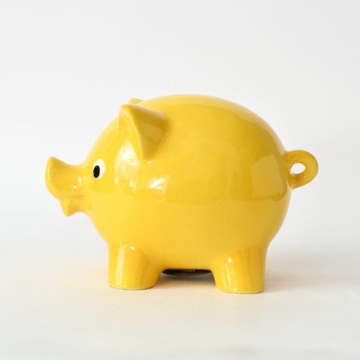 yellow pig money box from goebel 1970s 1