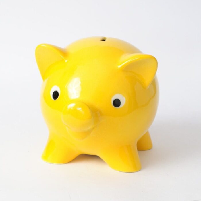 yellow pig money box from goebel 1970s 2