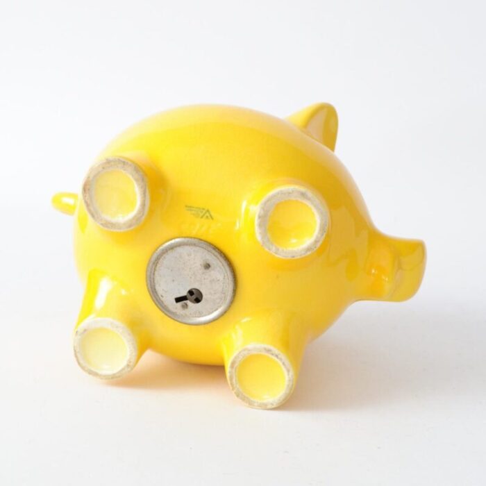 yellow pig money box from goebel 1970s 3