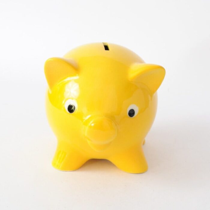 yellow pig money box from goebel 1970s 4