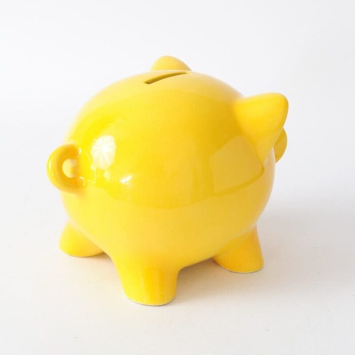 yellow pig money box from goebel 1970s 5